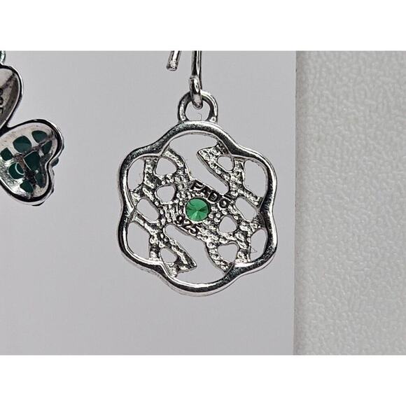 925 Sterling Silver Dangle Earring Lot (2) Celtic & Clover Designs - Picture 6 of 8